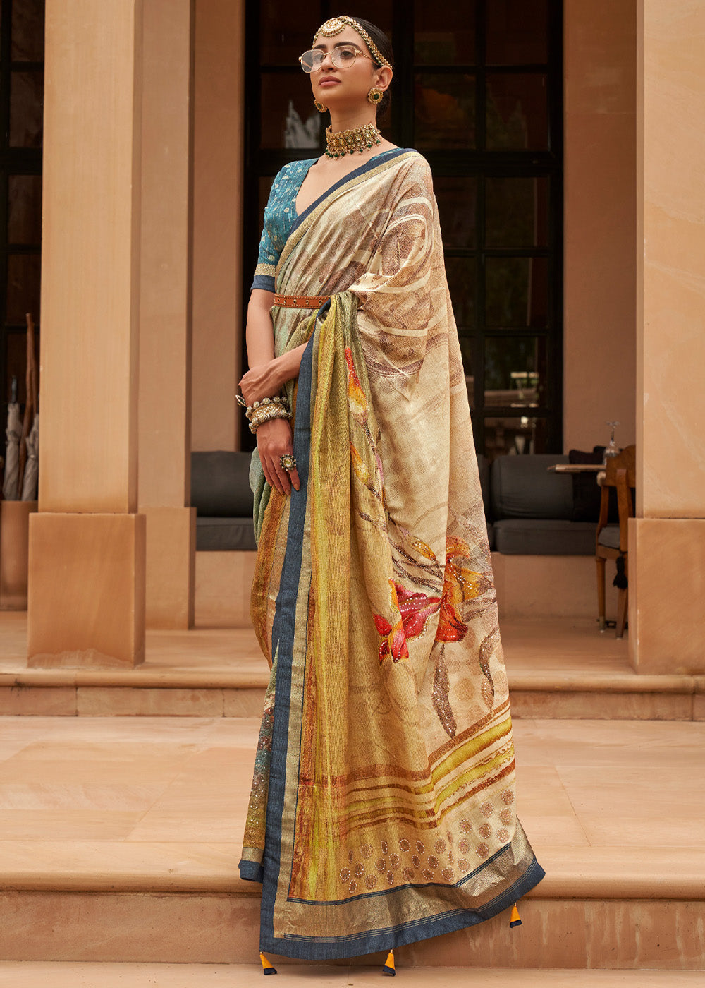 Buy MySilkLove Chenin Yellow Printed Patola Soft Silk Saree Online