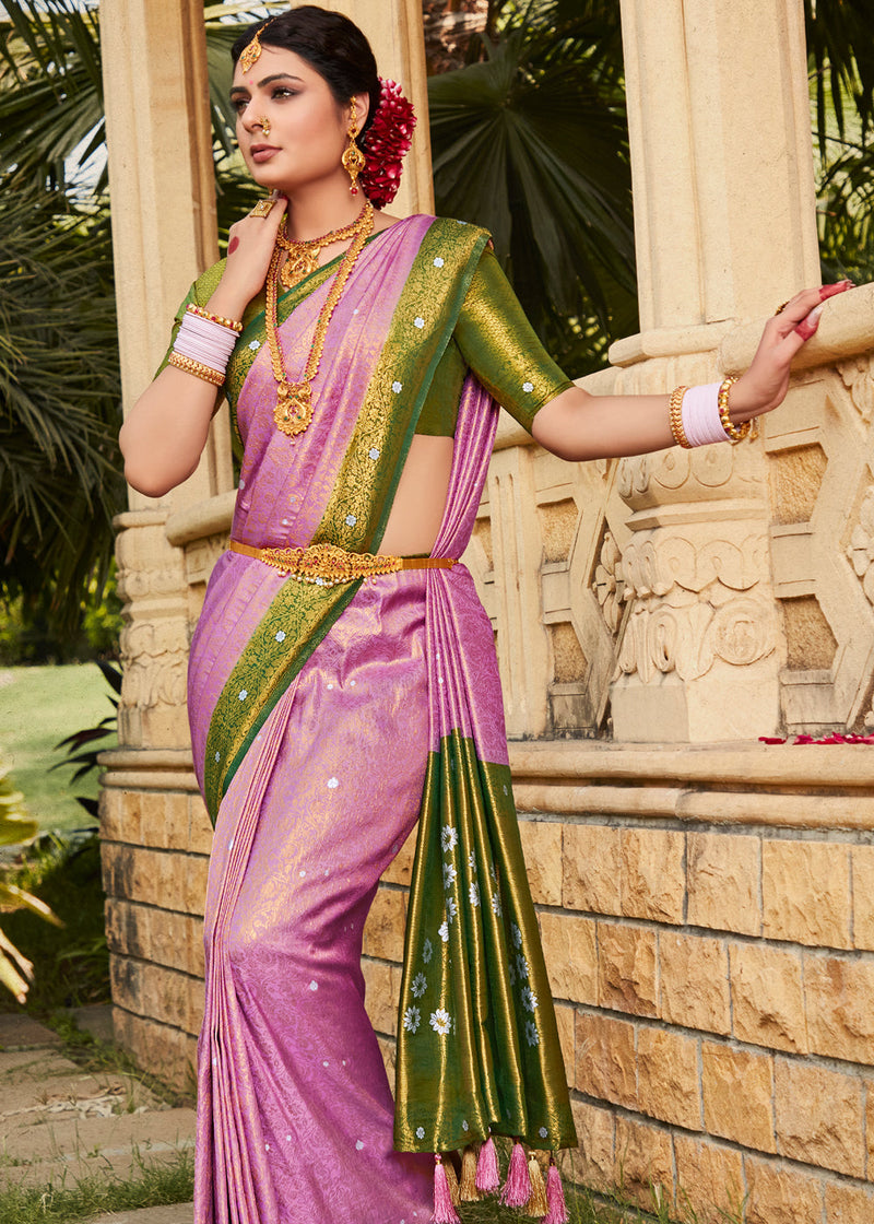 Women's Kanjivaram Pure Silk Saree With Blouse Green Silk Party/wedding  Wear Saree Bridesmaid Saree Designer Bridal Saree - Etsy Canada