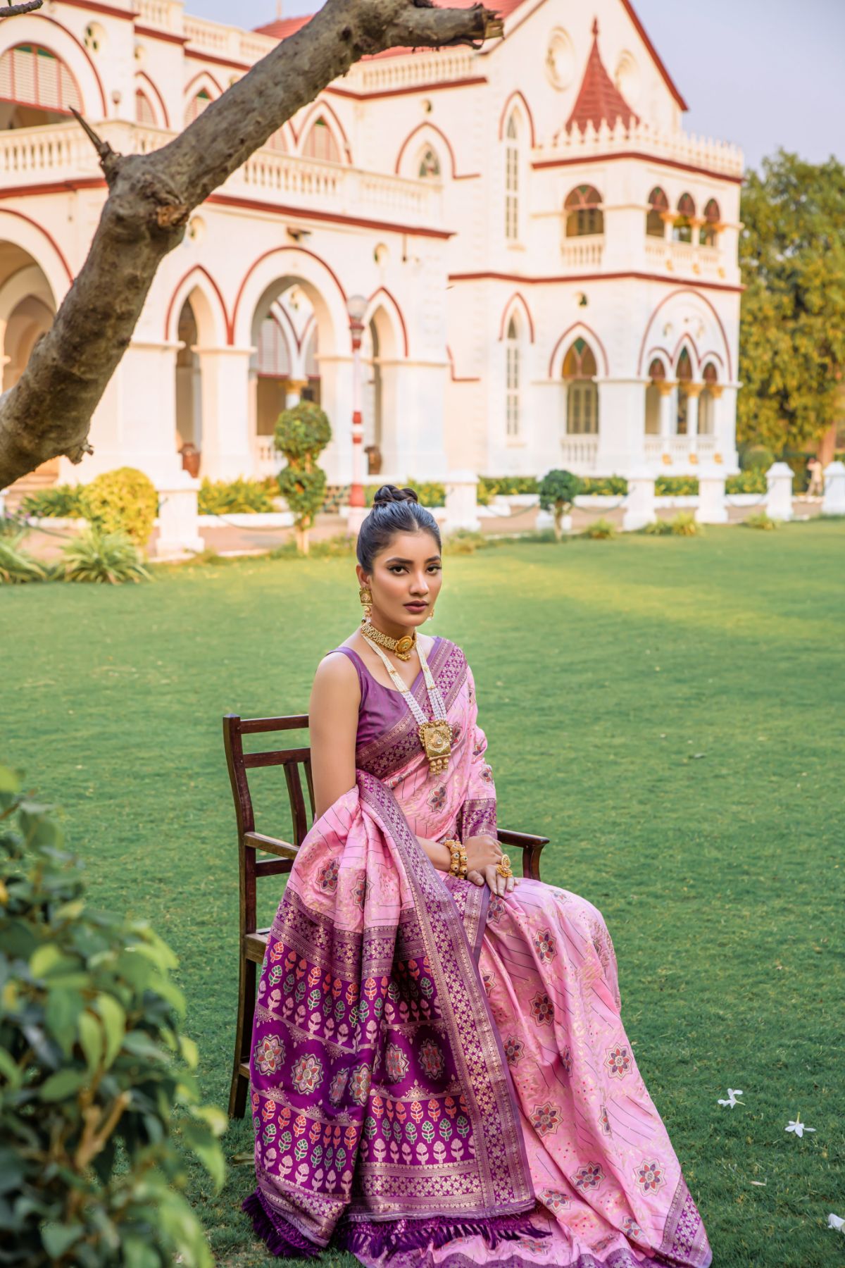 Buy MySilkLove Amazing Pink and Purple Banarasi Patola Silk Saree Online