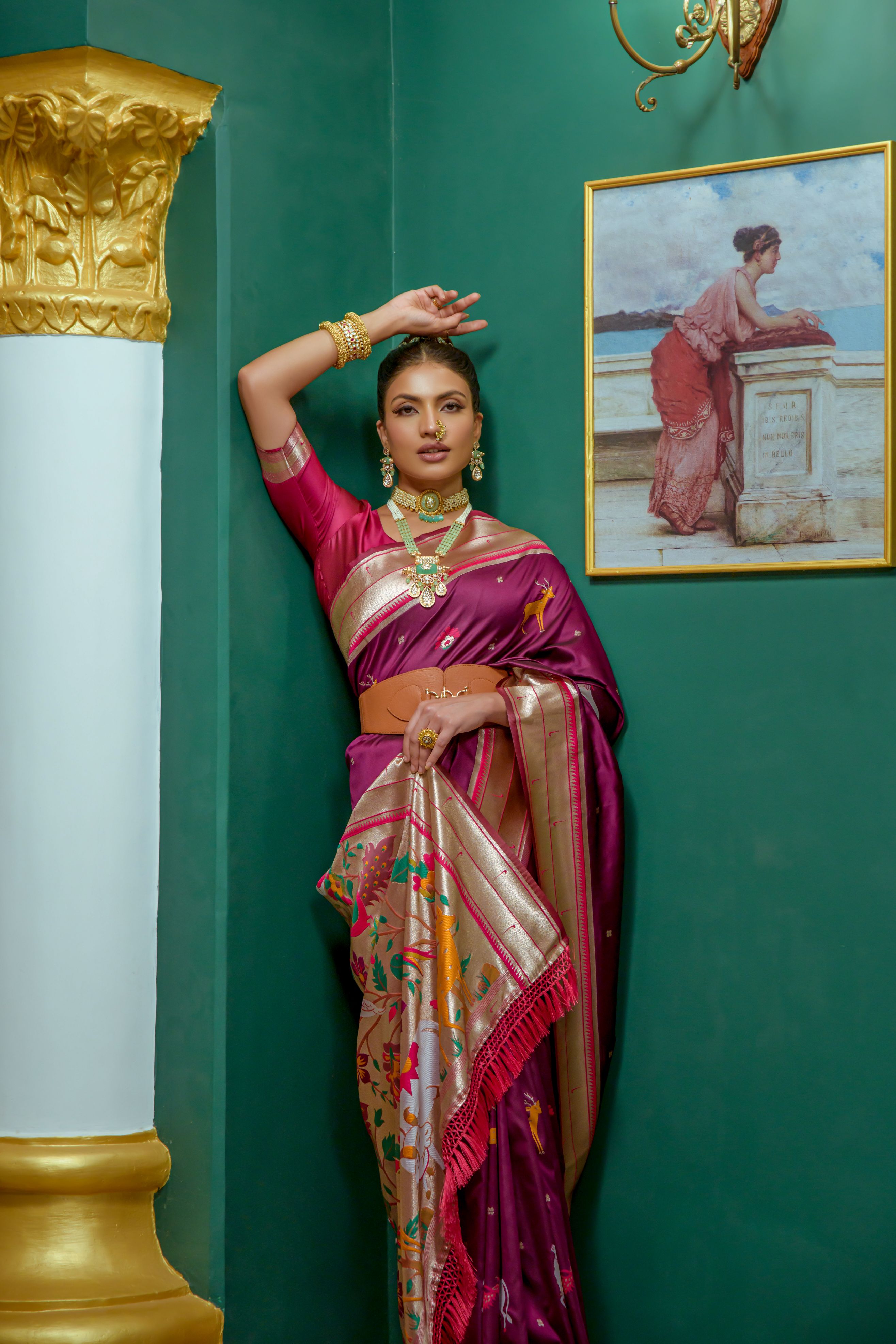 Buy MySilkLove Camelot Purple Woven Paithani Silk Saree Online