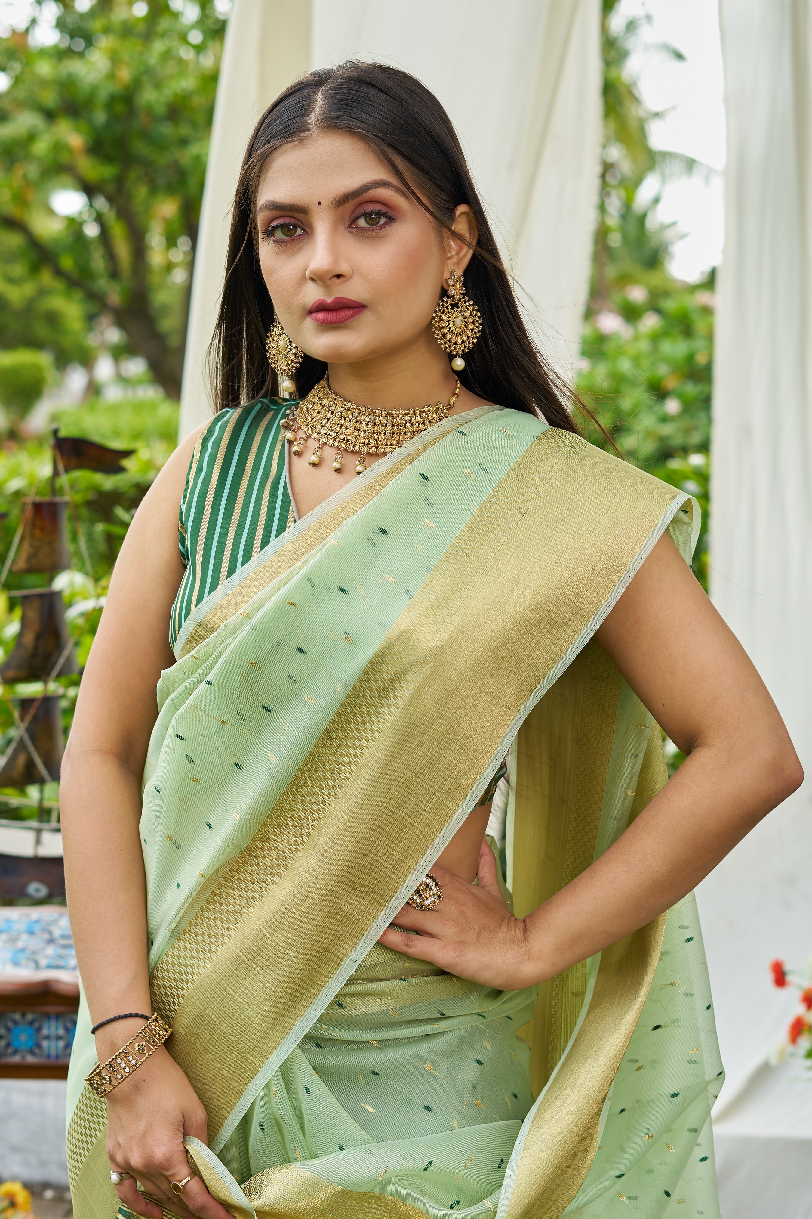 MySilkLove Rainy Blue Woven Shimmer Silk Saree