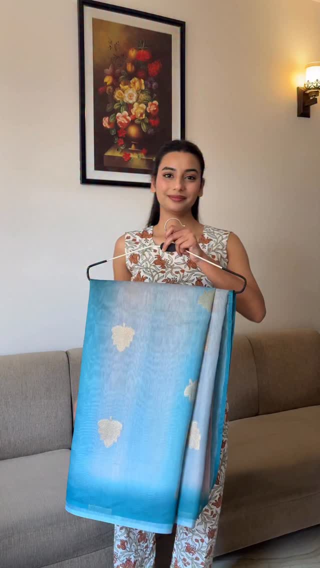 Buy MySilkLove Surfie Blue Banarasi Handloom  Silk Saree Online