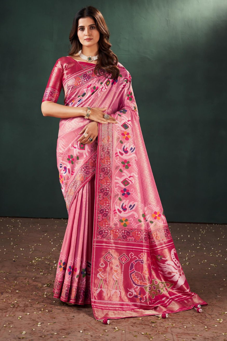 Buy MySilkLove Lotus Pink Designer Banarasi Saree Online