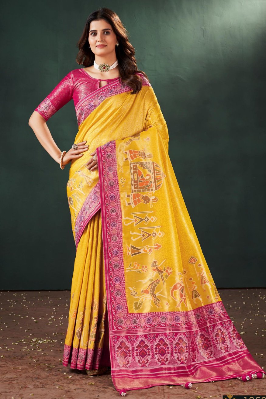 Buy MySilkLove Sunflower Yellow Designer Banarasi Saree Online