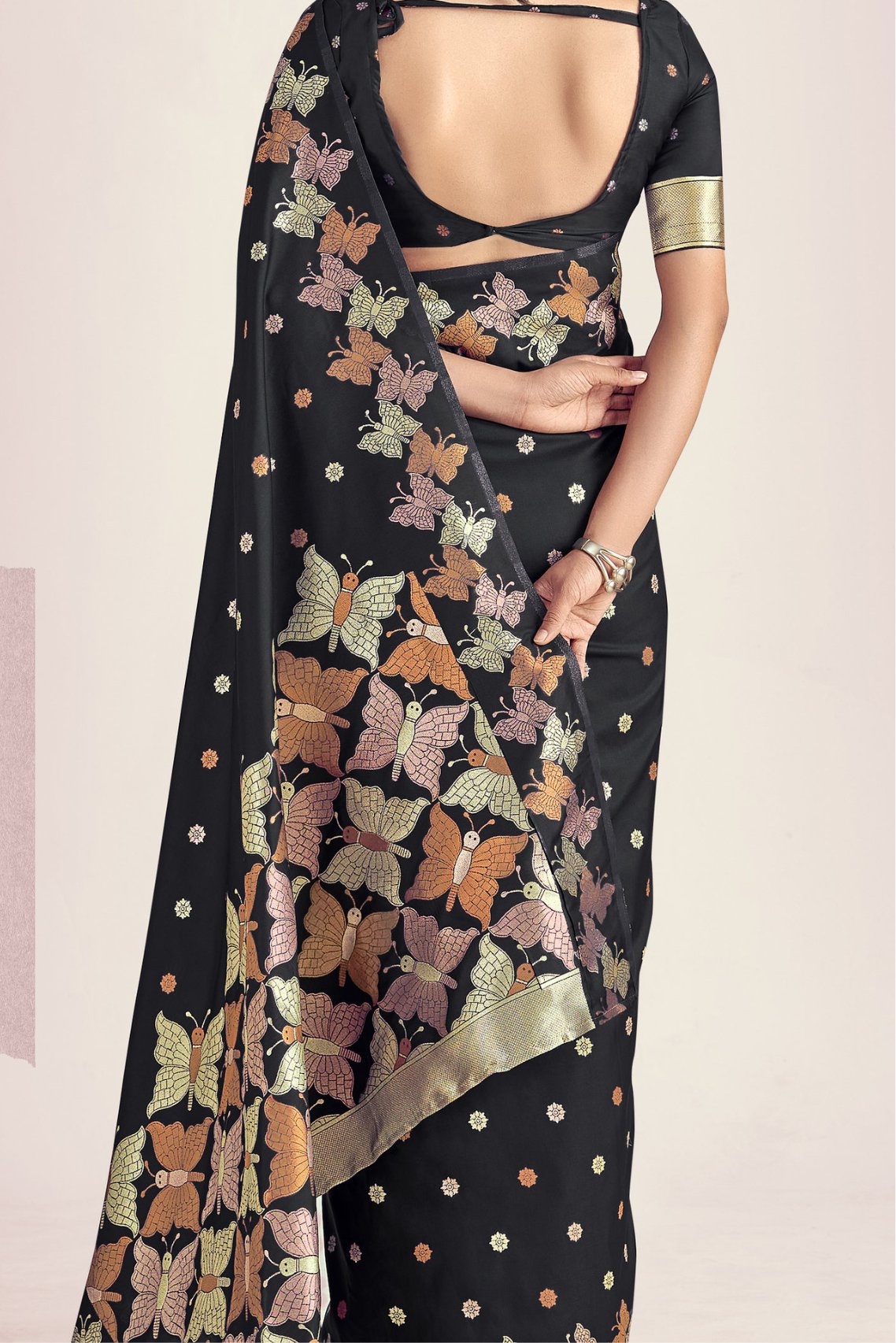 MySilkLove Cinder Black Banarasi Designer Saree