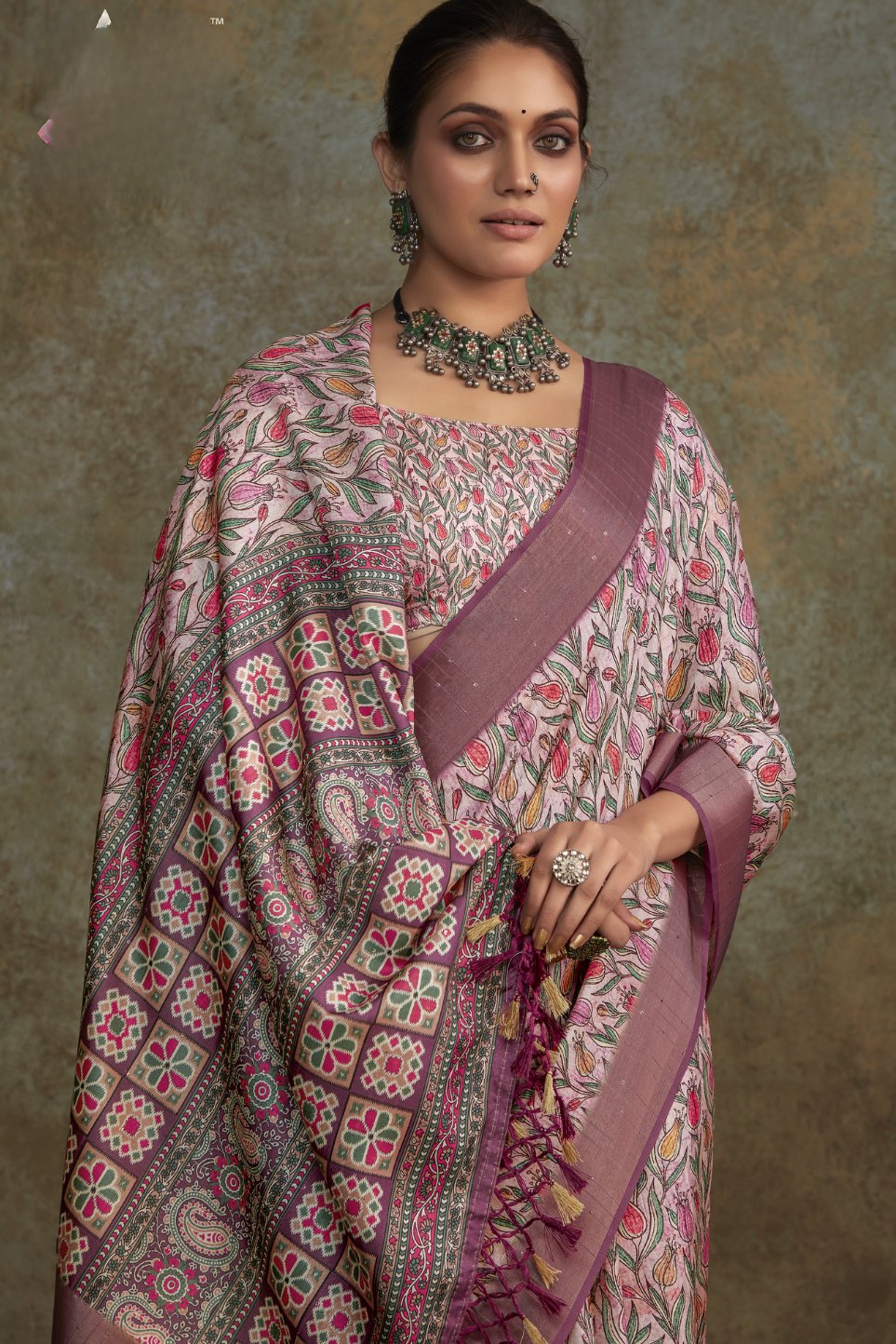 Buy MySilkLove Ferra Purple Banarasi Digital Printed Saree Online