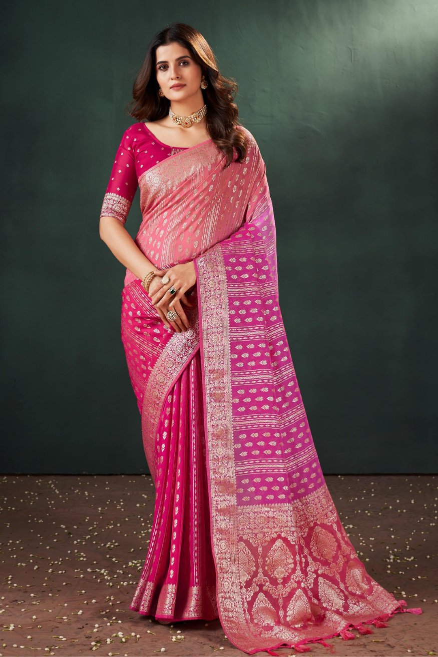 Buy MySilkLove Pink Sherbert Designer Banarasi Saree Online