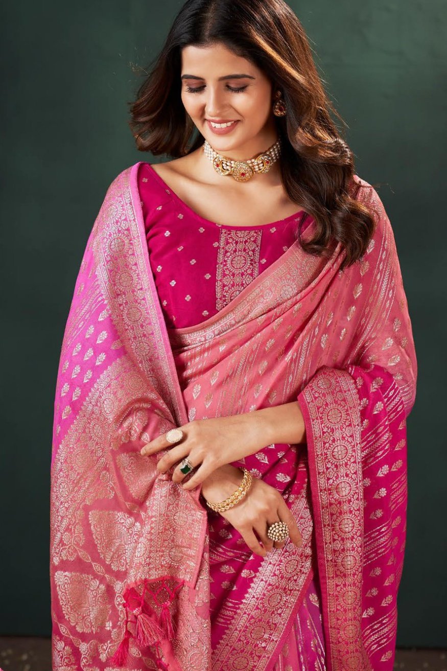 MySilkLove Pink Sherbert Designer Banarasi Saree