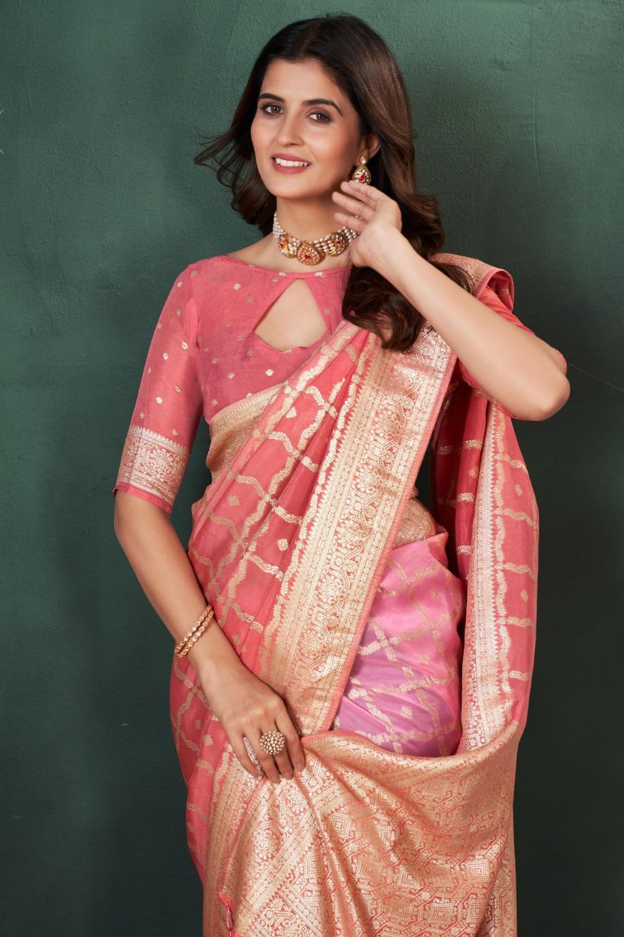 MySilkLove Baby Pink Designer Banarasi Saree