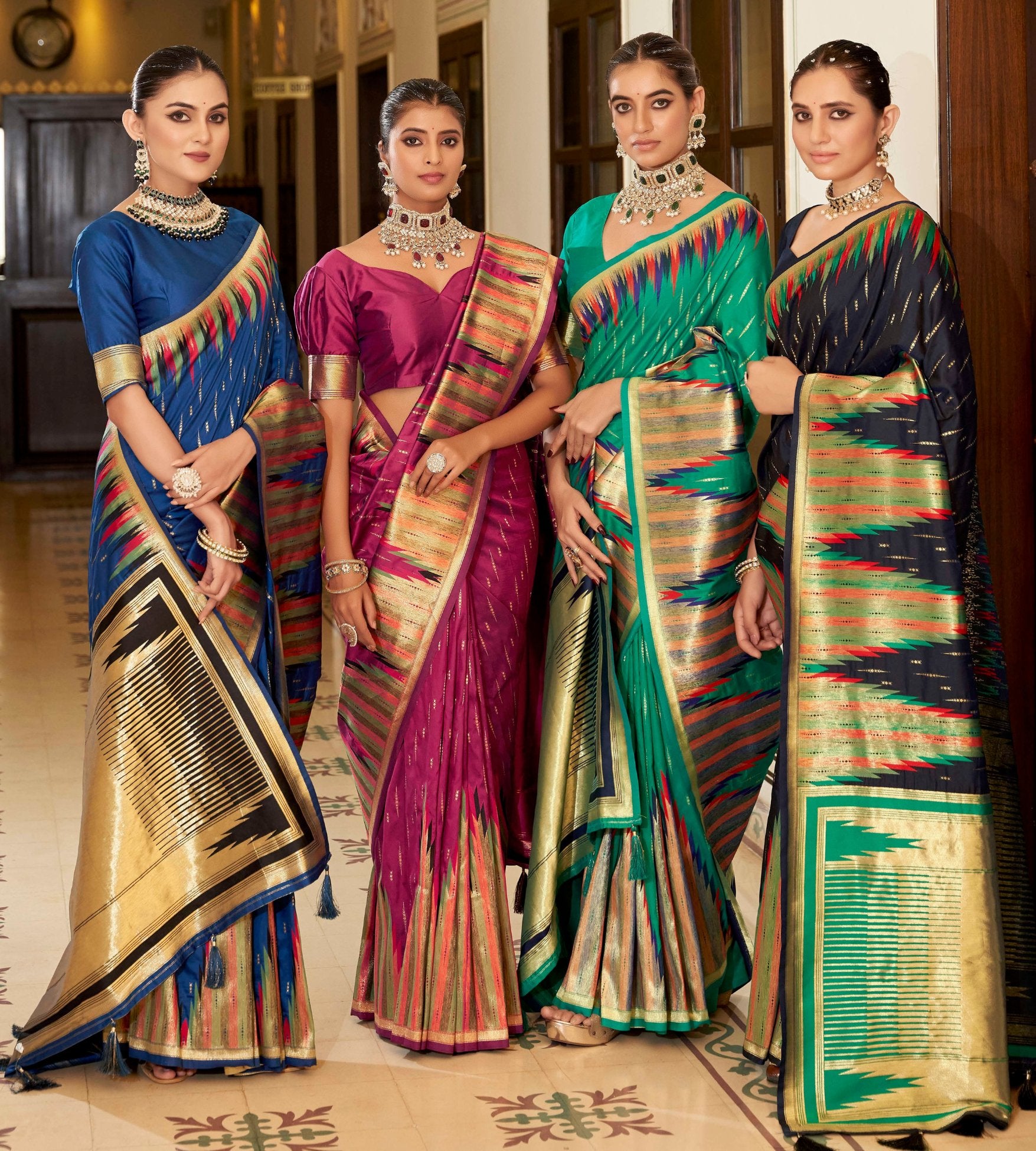 Buy MySilkLove Royal Blue Woven Tussar Silk Saree Online