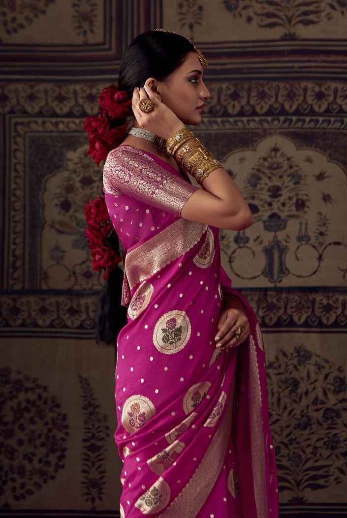 Buy MySilkLove Siren Purple Designer Banarasi Silk Saree Online
