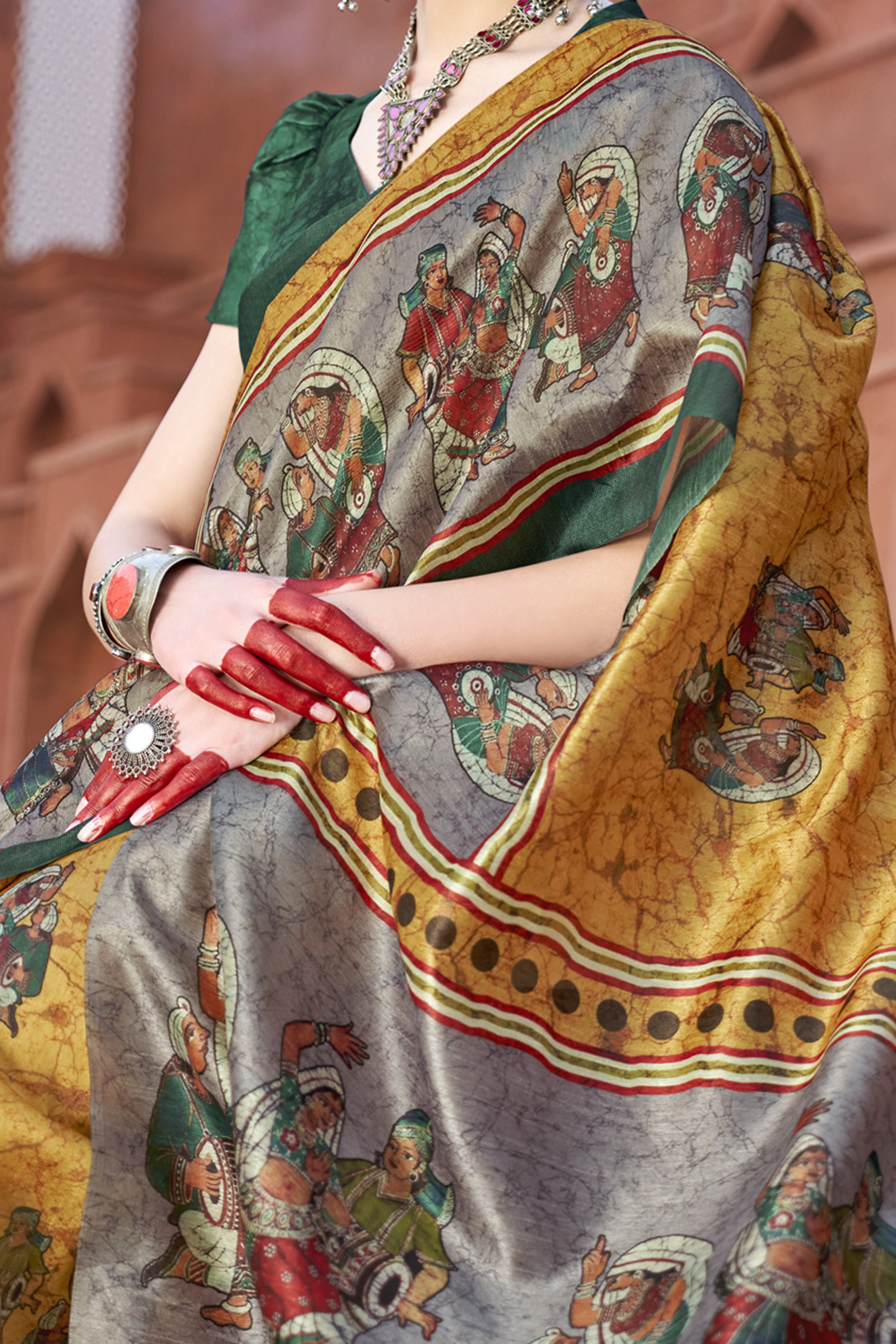 Buy MySilkLove Apache Yellow Handloom Tussar Silk Saree Online