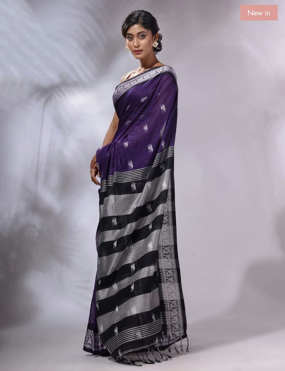 Buy MySilkLove Revolver Blue Pure cotton jackqurd border Saree Online