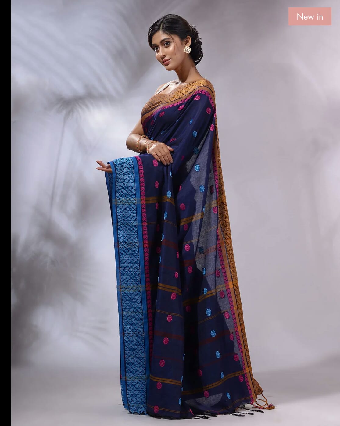 Buy MySilkLove Livid Purple Pure cotton jackqurd border Saree Online