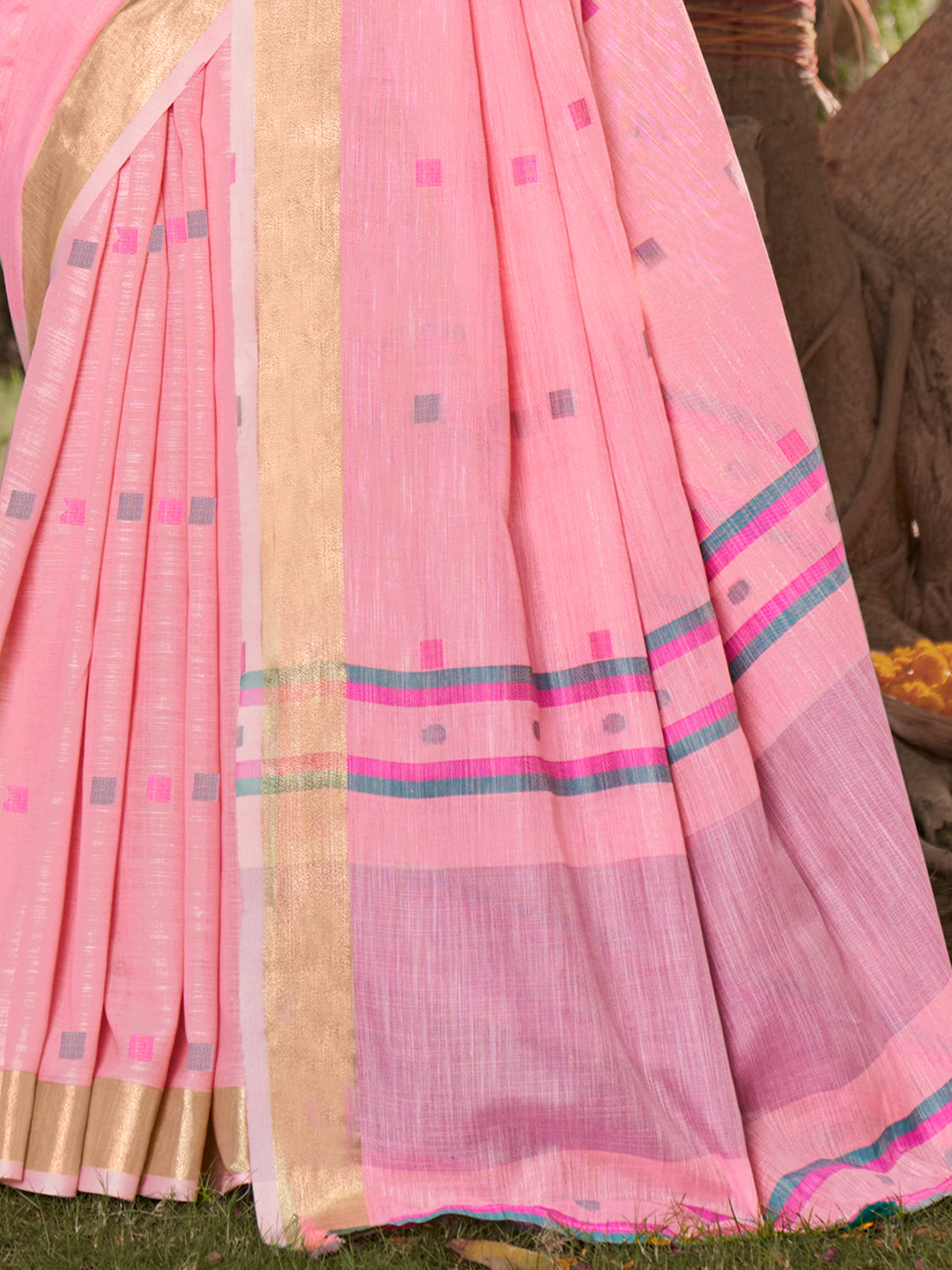 Buy MySilkLove Candy Pink Cotton Silk Saree Online