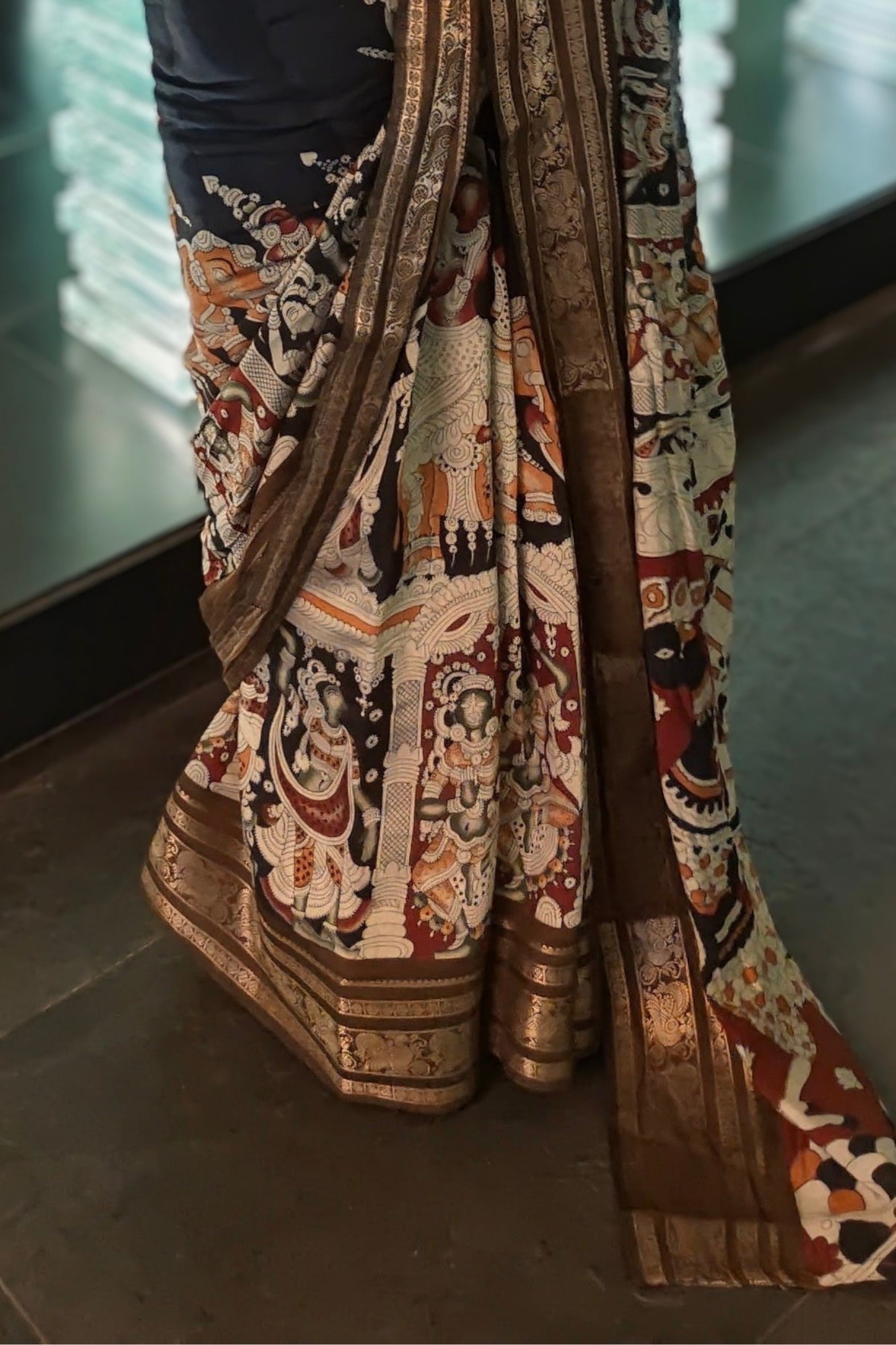 Buy MySilkLove Spray Black Printed Cotton Saree Online