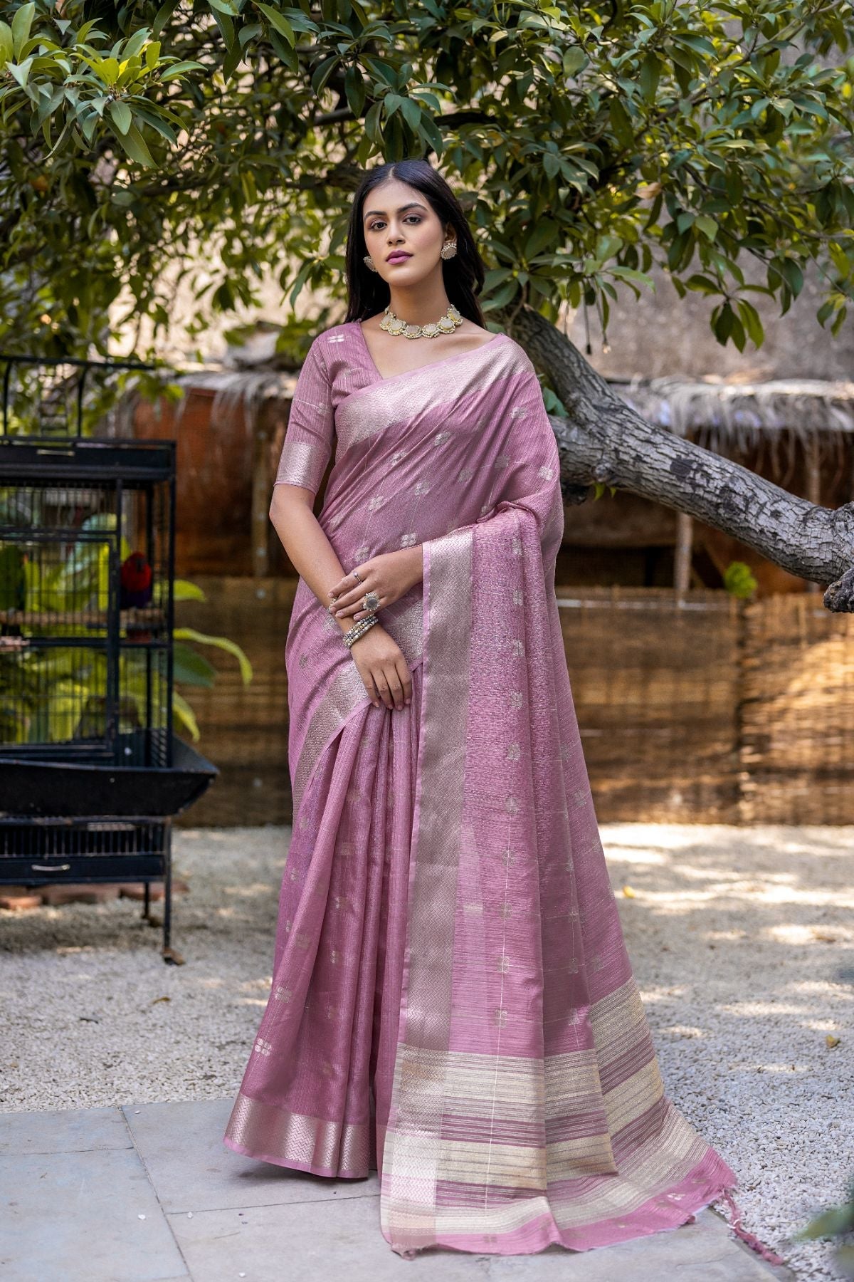 Buy MySilkLove Eggplant Purple Cotton Saree Online