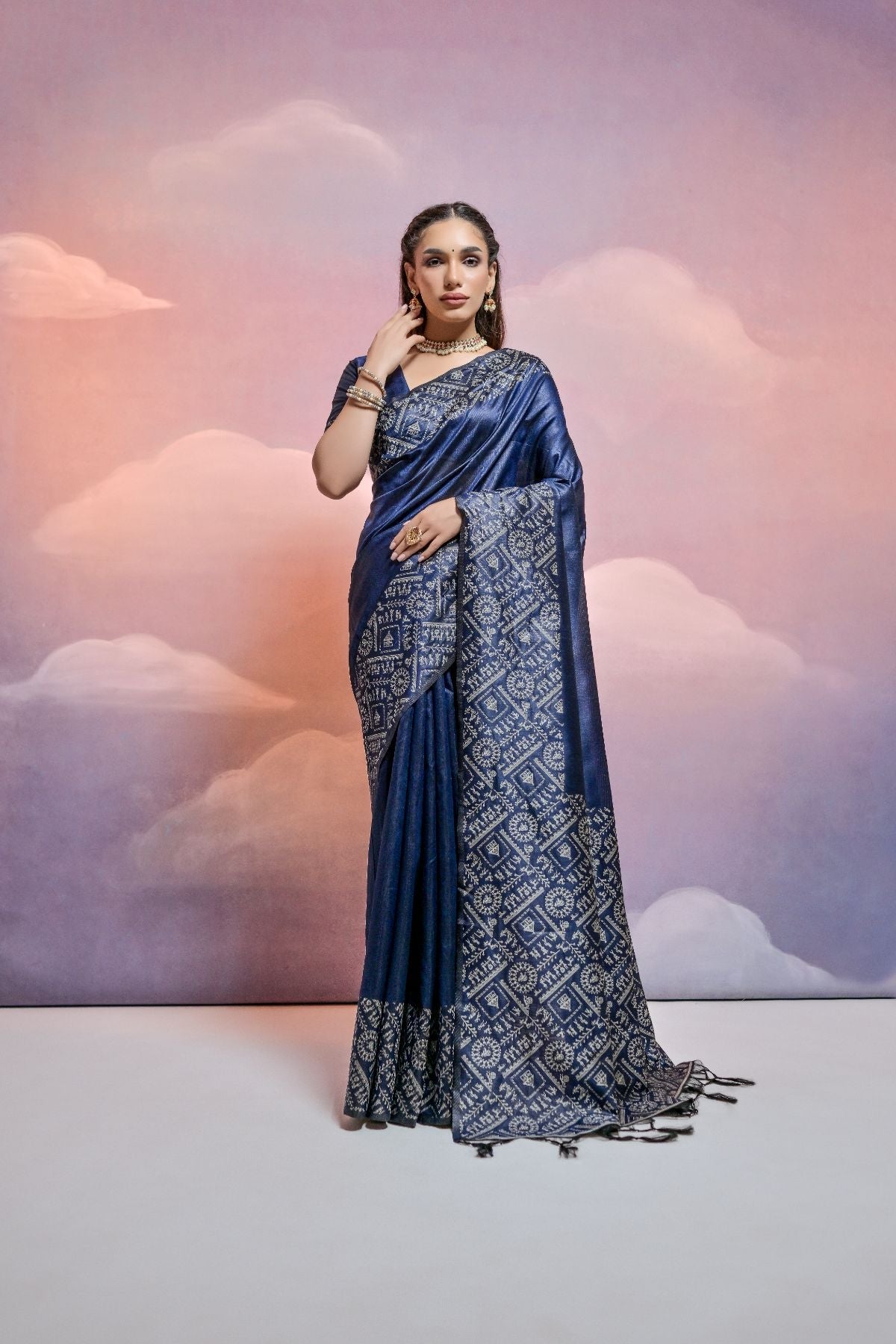 Buy MySilkLove Downriver Blue Banarasi Raw Silk Saree Online