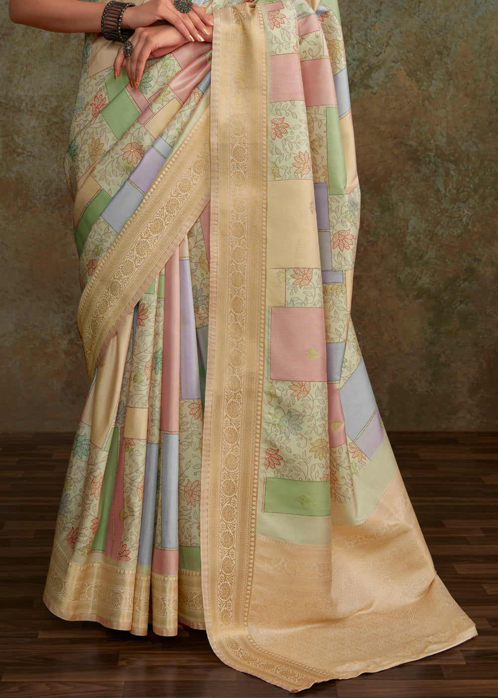 Buy MySilkLove Sorrell Brown Shade Digital Printed Soft Silk Saree Online