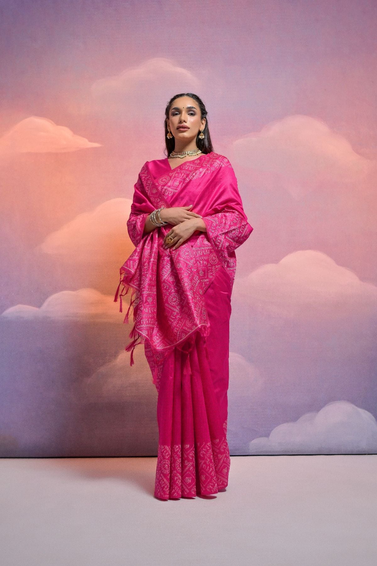 Buy MySilkLove Disco Pink Banarasi Raw Silk Saree Online