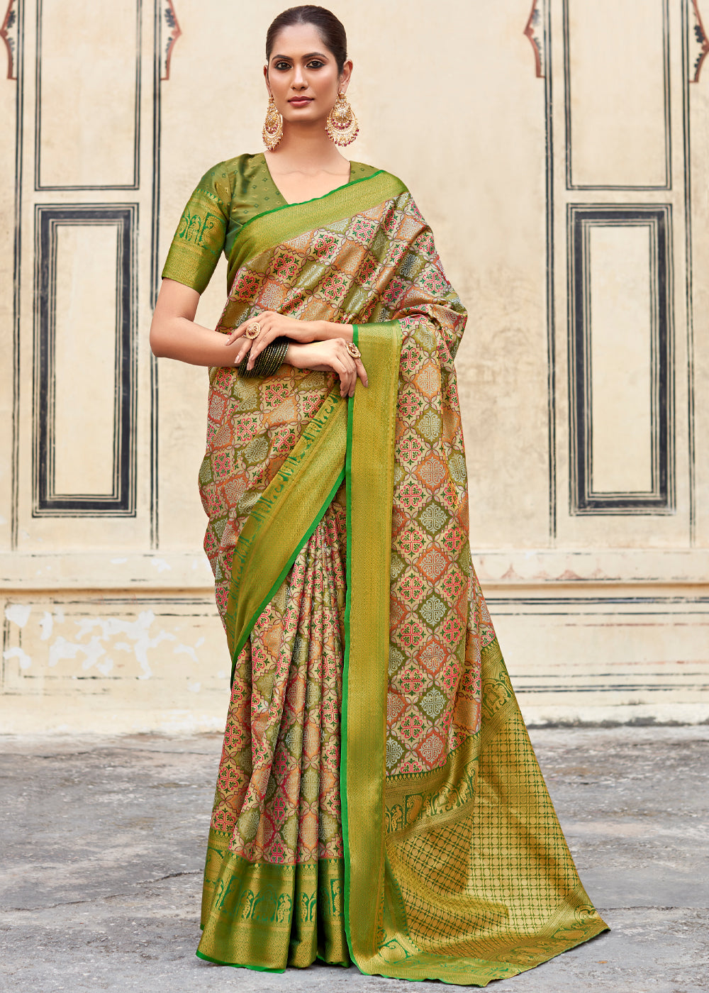 Buy MySilkLove Celery Green Woven Banarasi Silk Saree Online