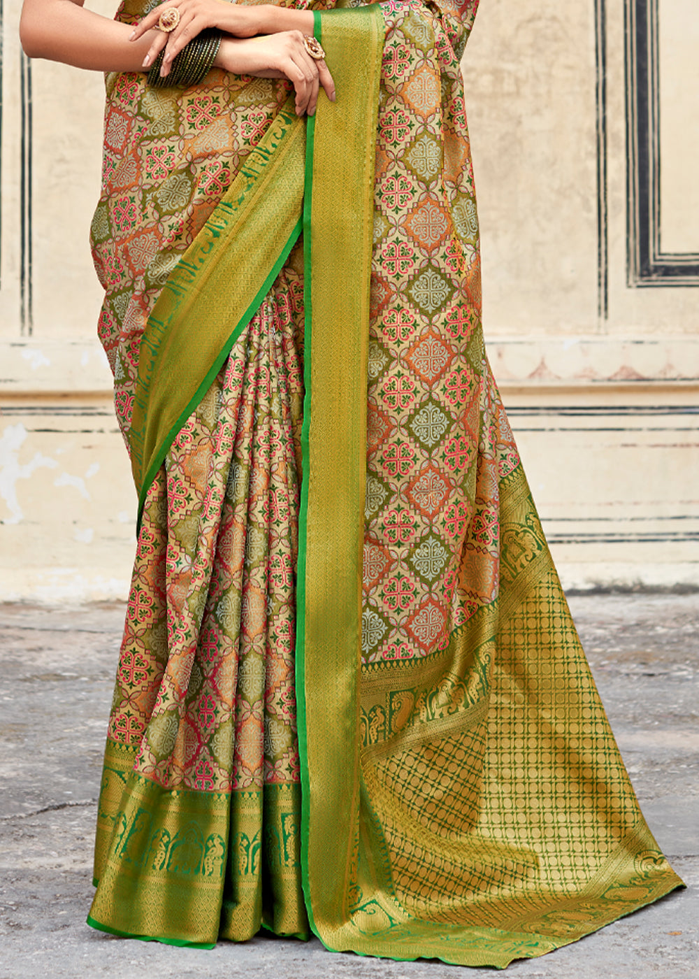 Buy MySilkLove Celery Green Woven Banarasi Silk Saree Online