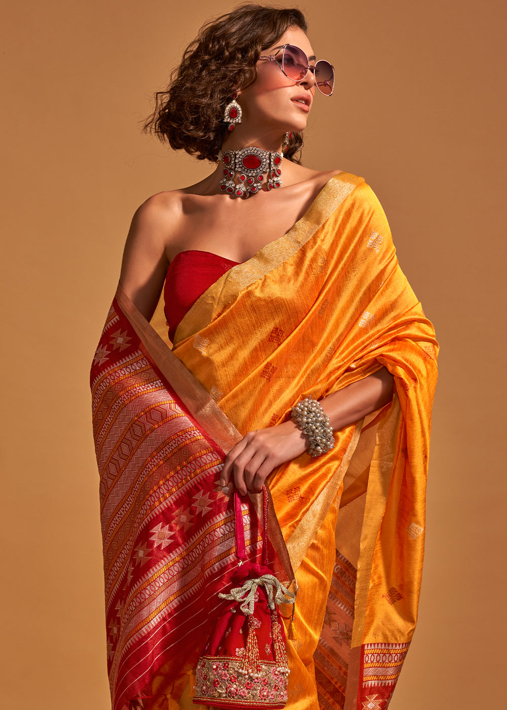 MySilkLove Zest Yellow Handloom Banarasi Silk Saree