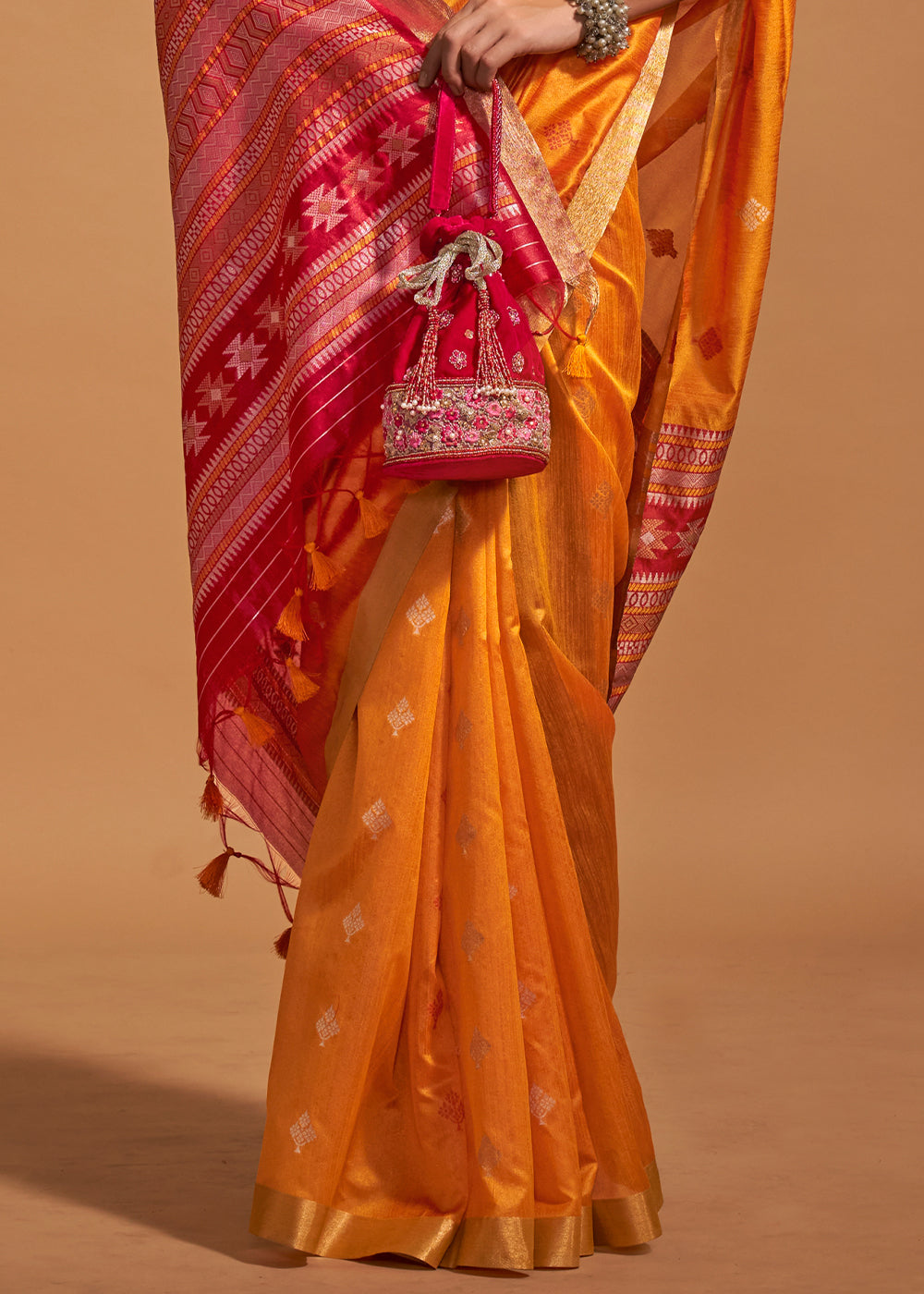 Buy MySilkLove Zest Yellow Handloom Banarasi Silk Saree Online