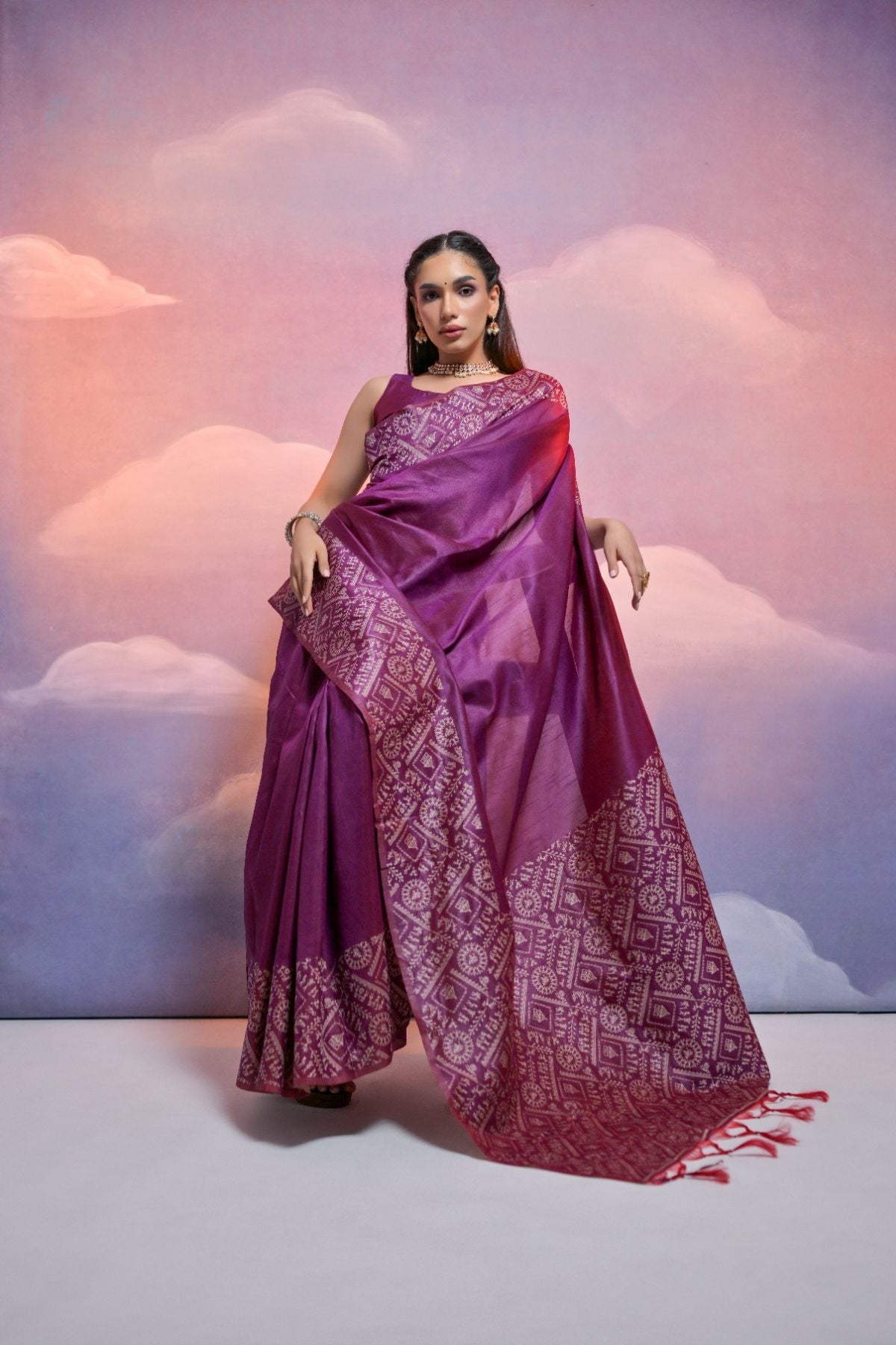 Buy MySilkLove Camelot Purple Banarasi Raw Silk Saree Online