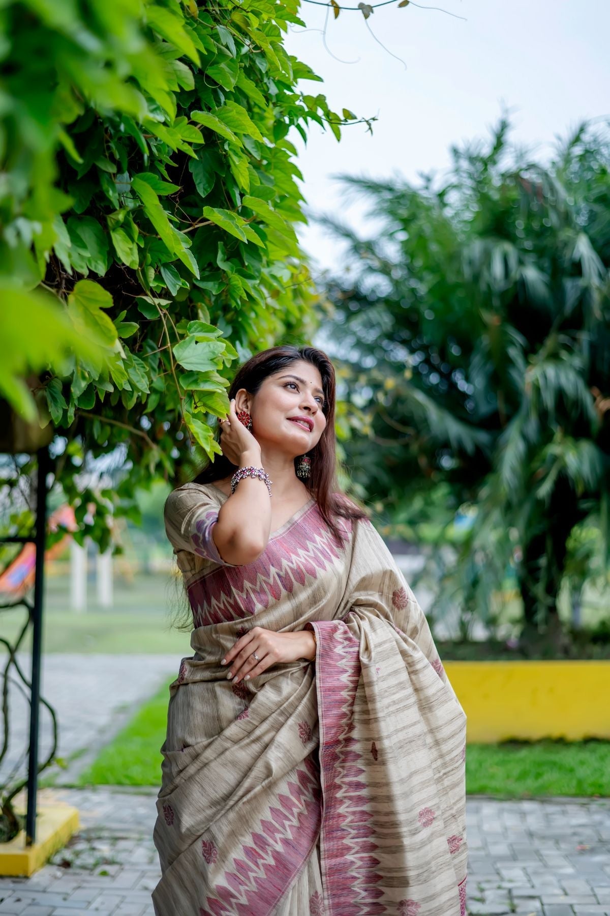 Buy MySilkLove Heliotrope Purple Tussar Silk Saree Online