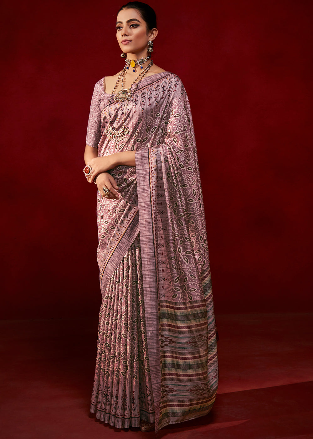 Buy MySilkLove Eunry Purple Woven Tussar Silk Saree Online