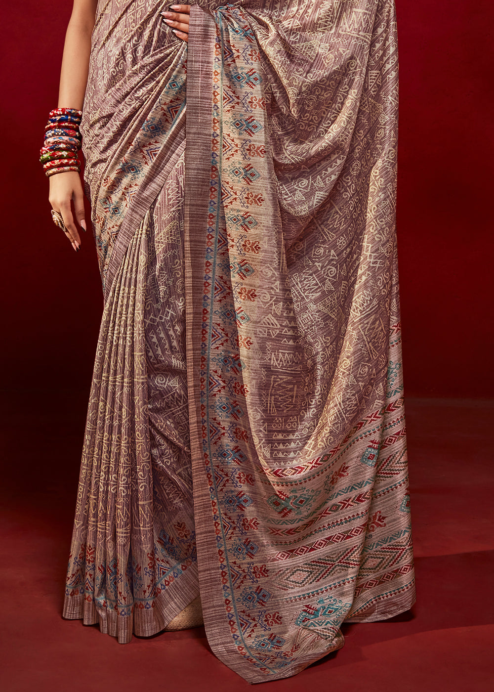 Buy MySilkLove Spicy Mix Maroon Woven Tussar Silk Saree Online