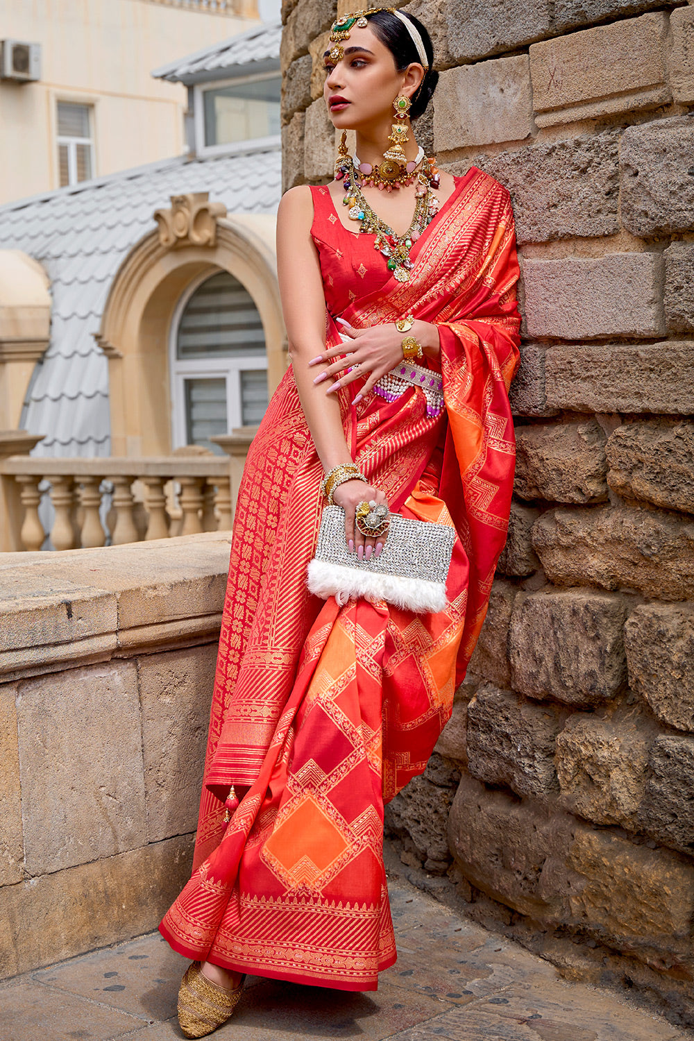 Buy MySilkLove Chilli Red Handloom  Silk Saree Online