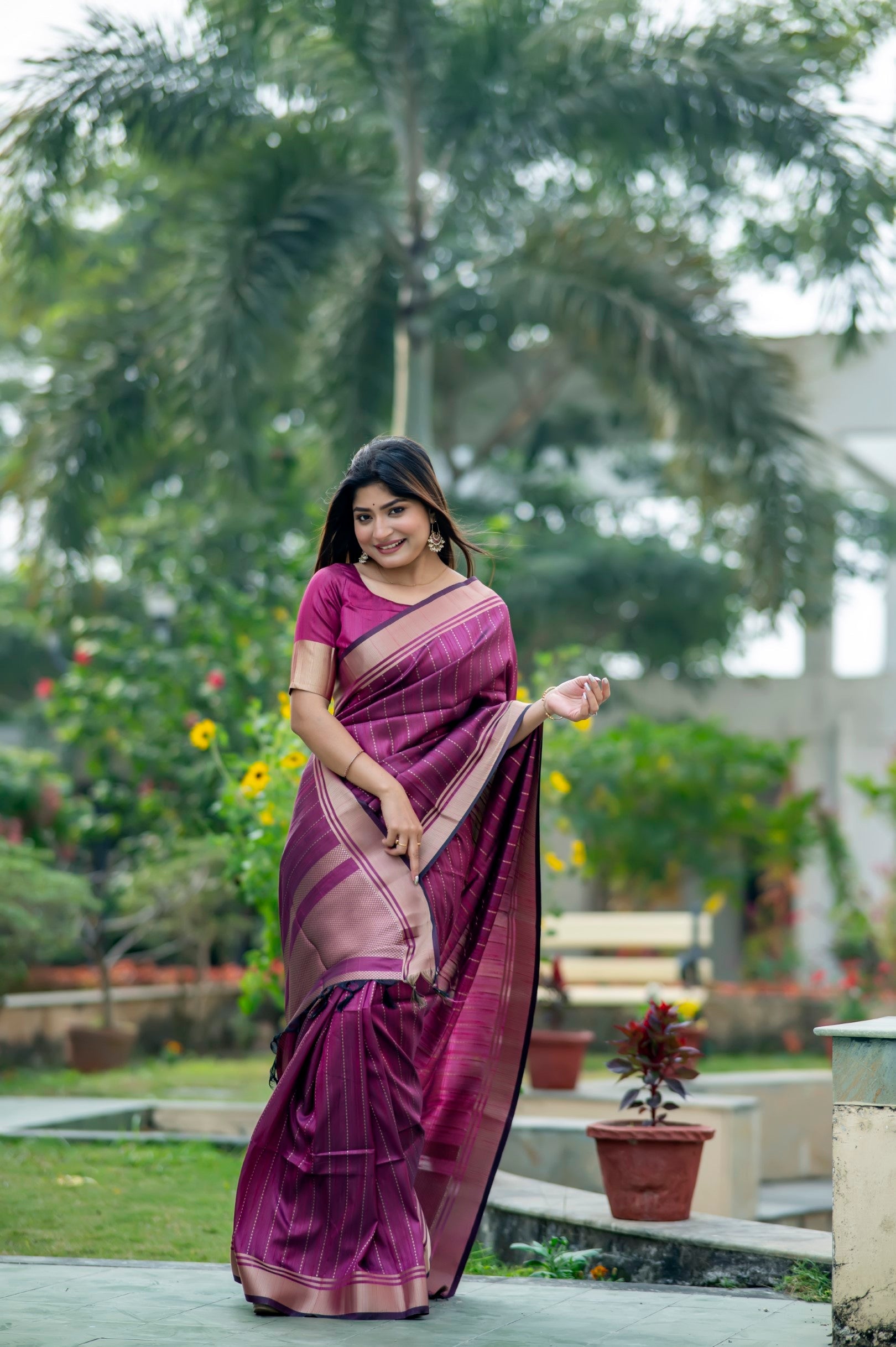 Buy MySilkLove Rouge Purple Woven Raw Silk Saree Online