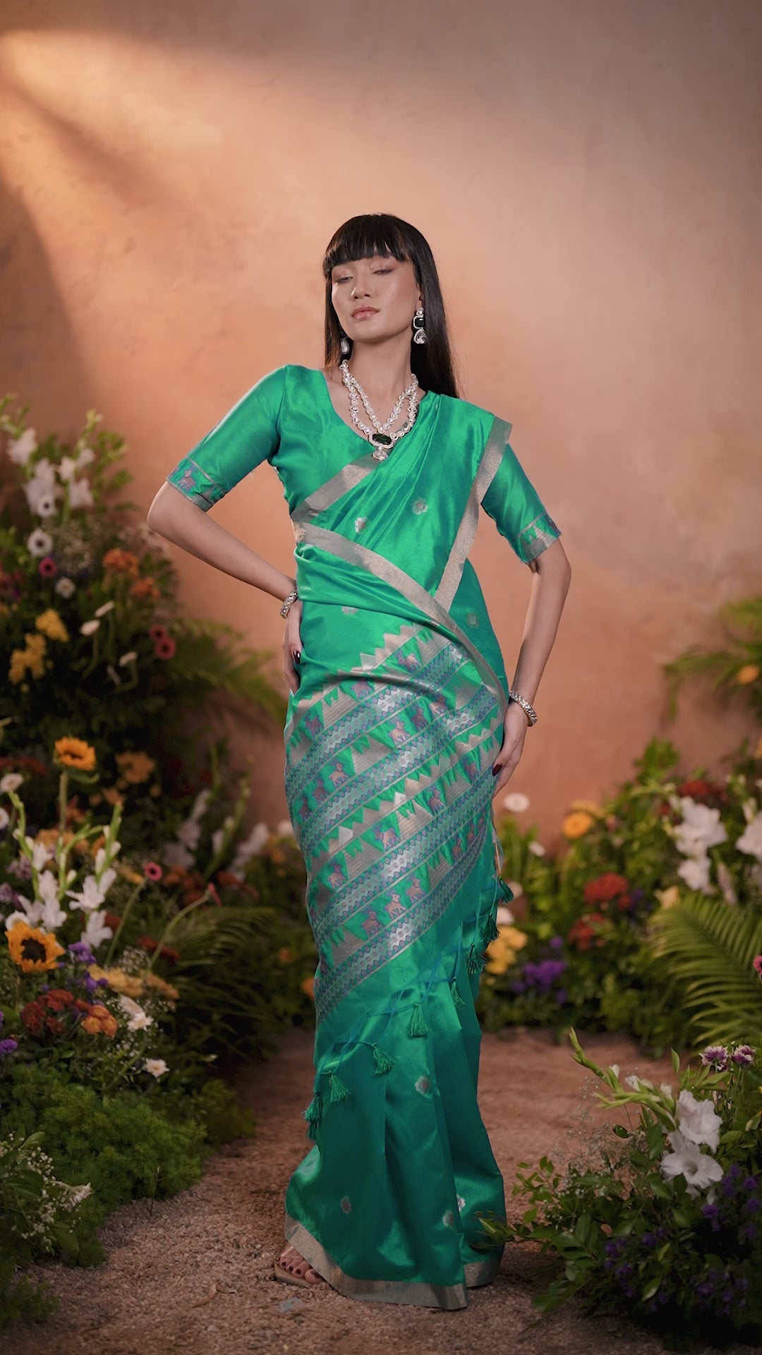 Buy MySilkLove Winter Blue Tussar Handloom Silk Saree Online