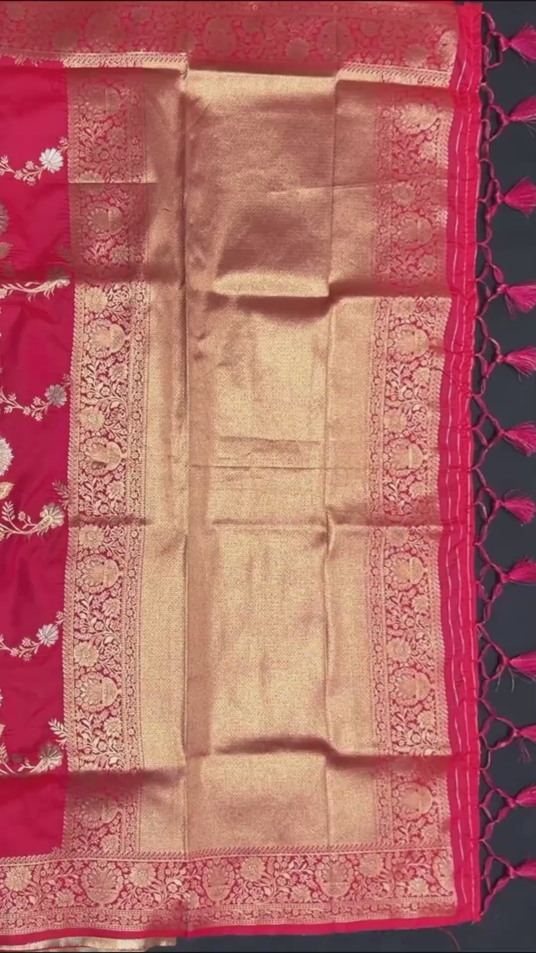 Buy MySilkLove Jazzberry Jam Pink Woven Banarasi Silk Saree Online