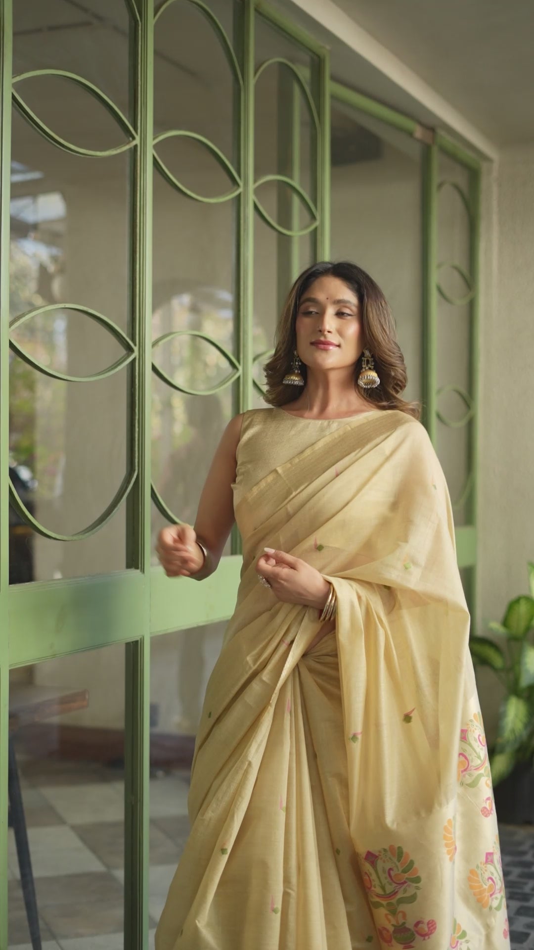 Buy MySilkLove Beaver Cream Handloom Cotton Saree Online