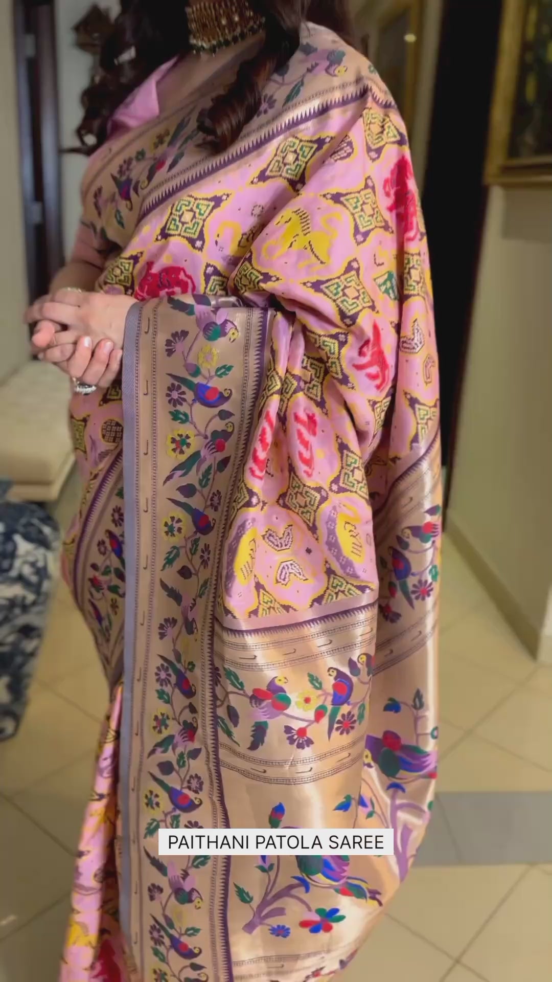 Buy MySilkLove Bouquet Pink Woven Paithani Silk Saree Online