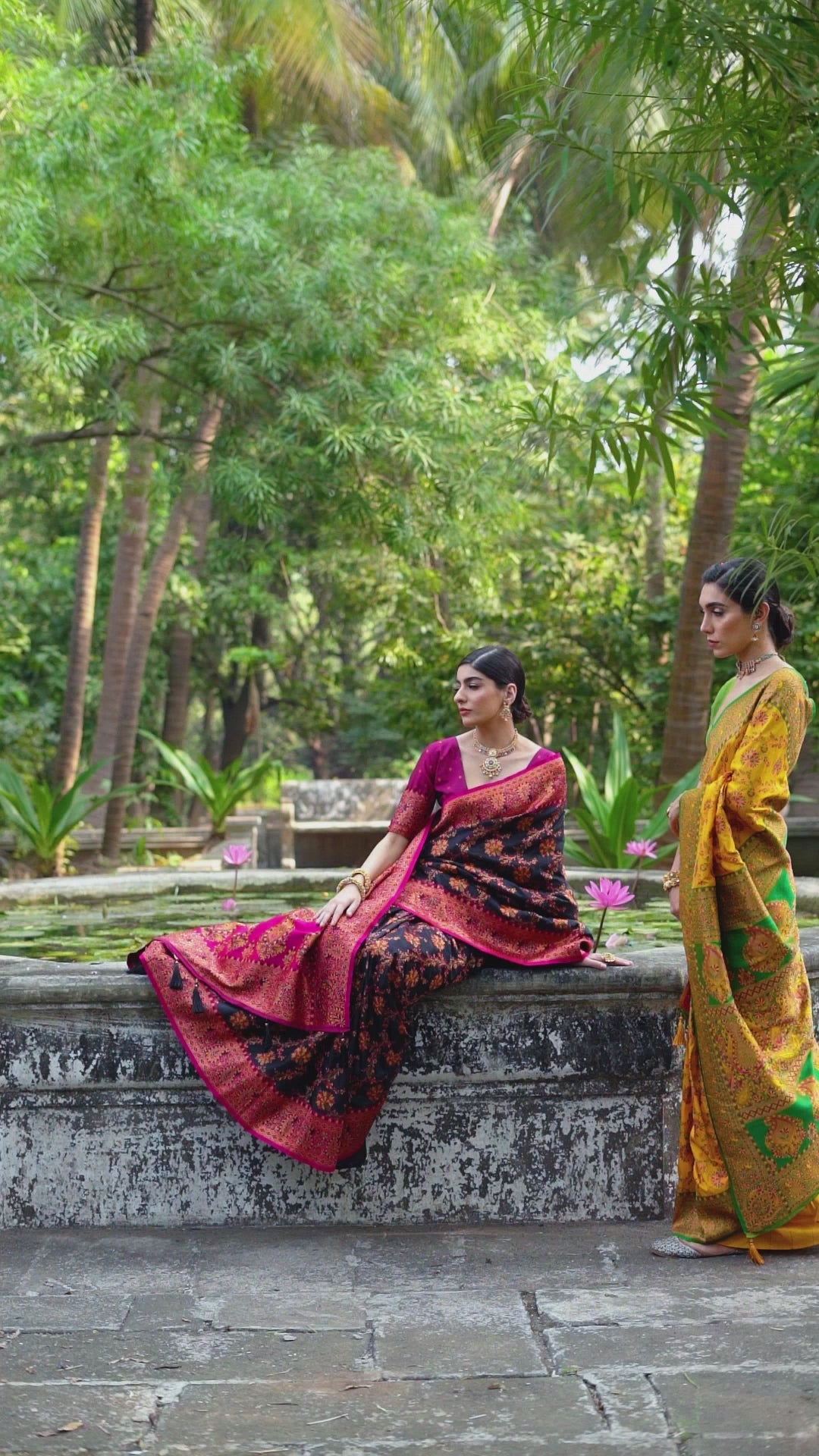 Buy MySilkLove Jasper Pink Woven Pashmina Silk Saree Online