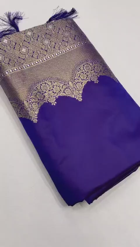 Buy MySilkLove Purple Heart Banarasi Satin Saree Online