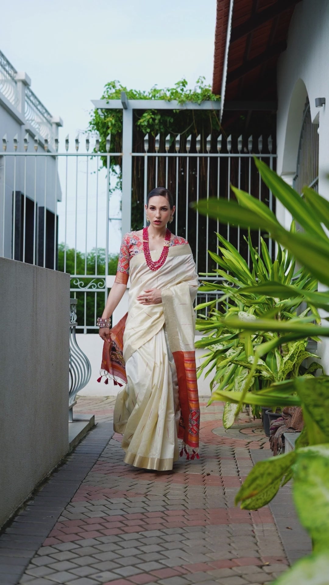 Buy MySilkLove Baby Blue Meenakari Woven Patola Saree Online