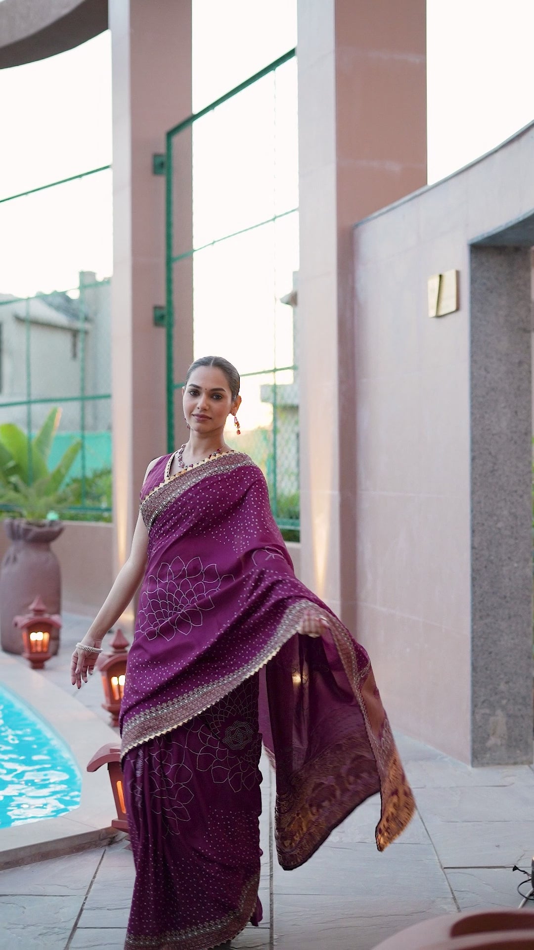 Buy MySilkLove True Purple Printed Cotton Saree Online
