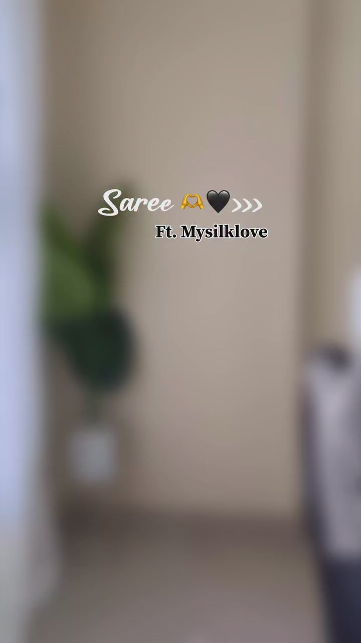 Buy MySilkLove Jet Black Stripe Ajrakh Printed Satin Crepe Silk Saree Online