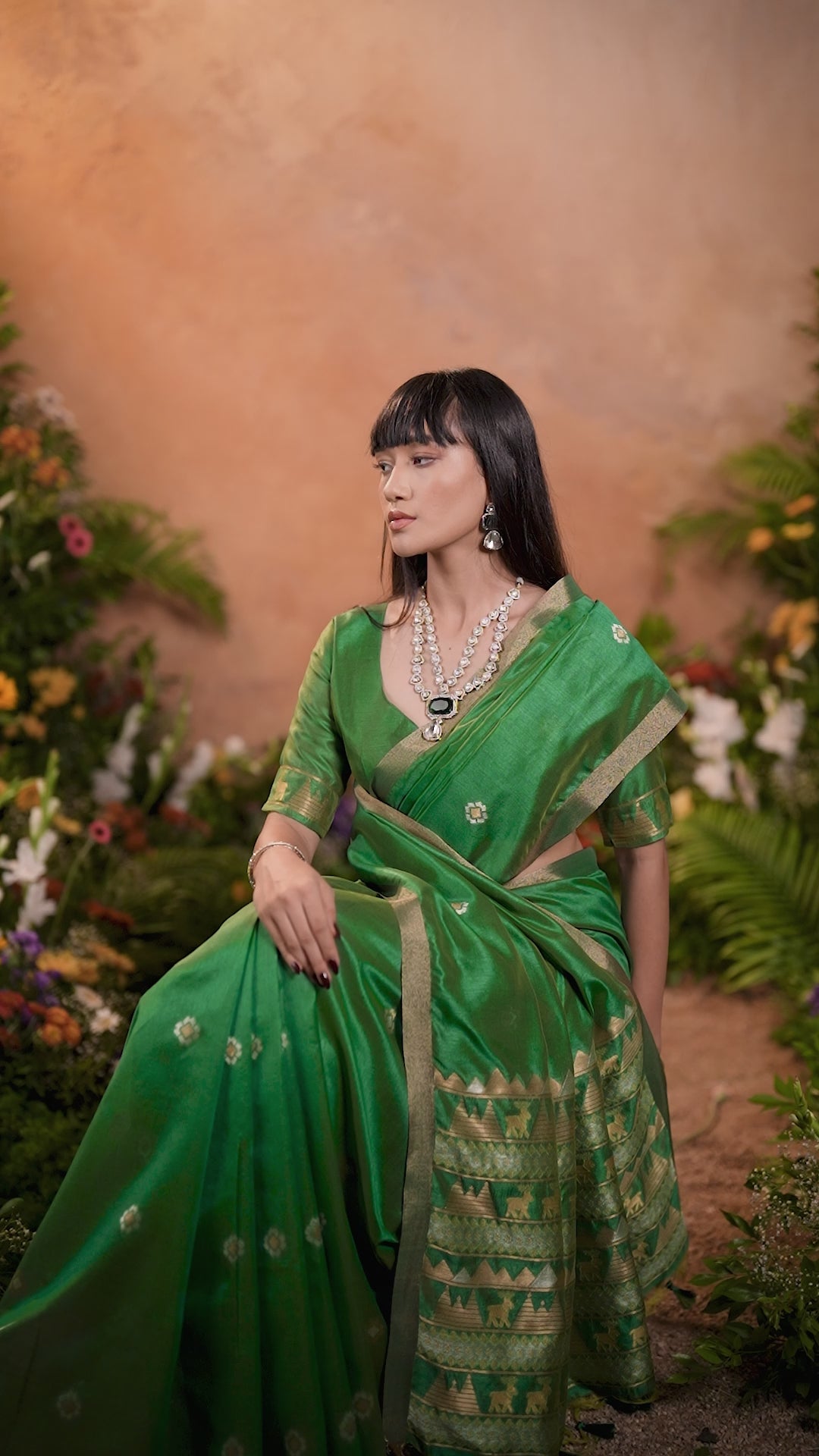 Buy MySilkLove Spring Green Tussar Handloom Silk Saree Online