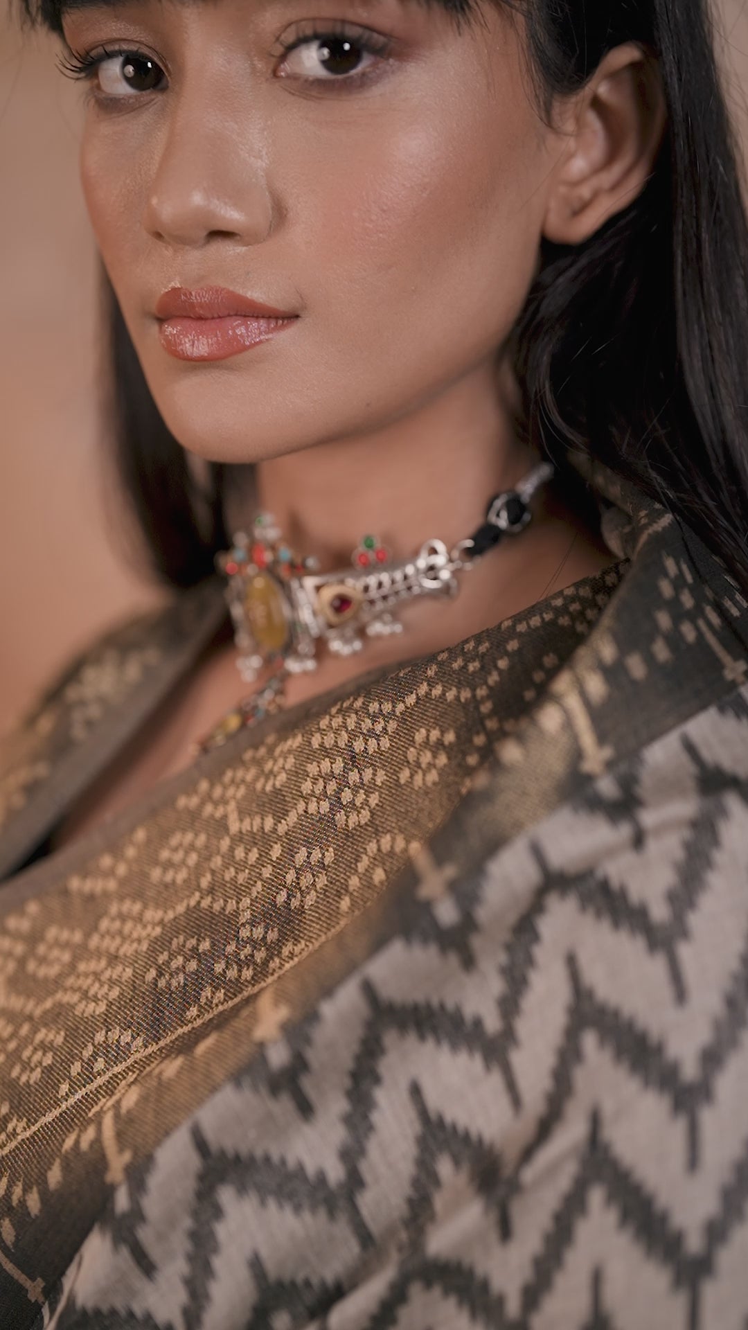 Buy MySilkLove Griseous Grey Cotton Handloom Patola Saree Online