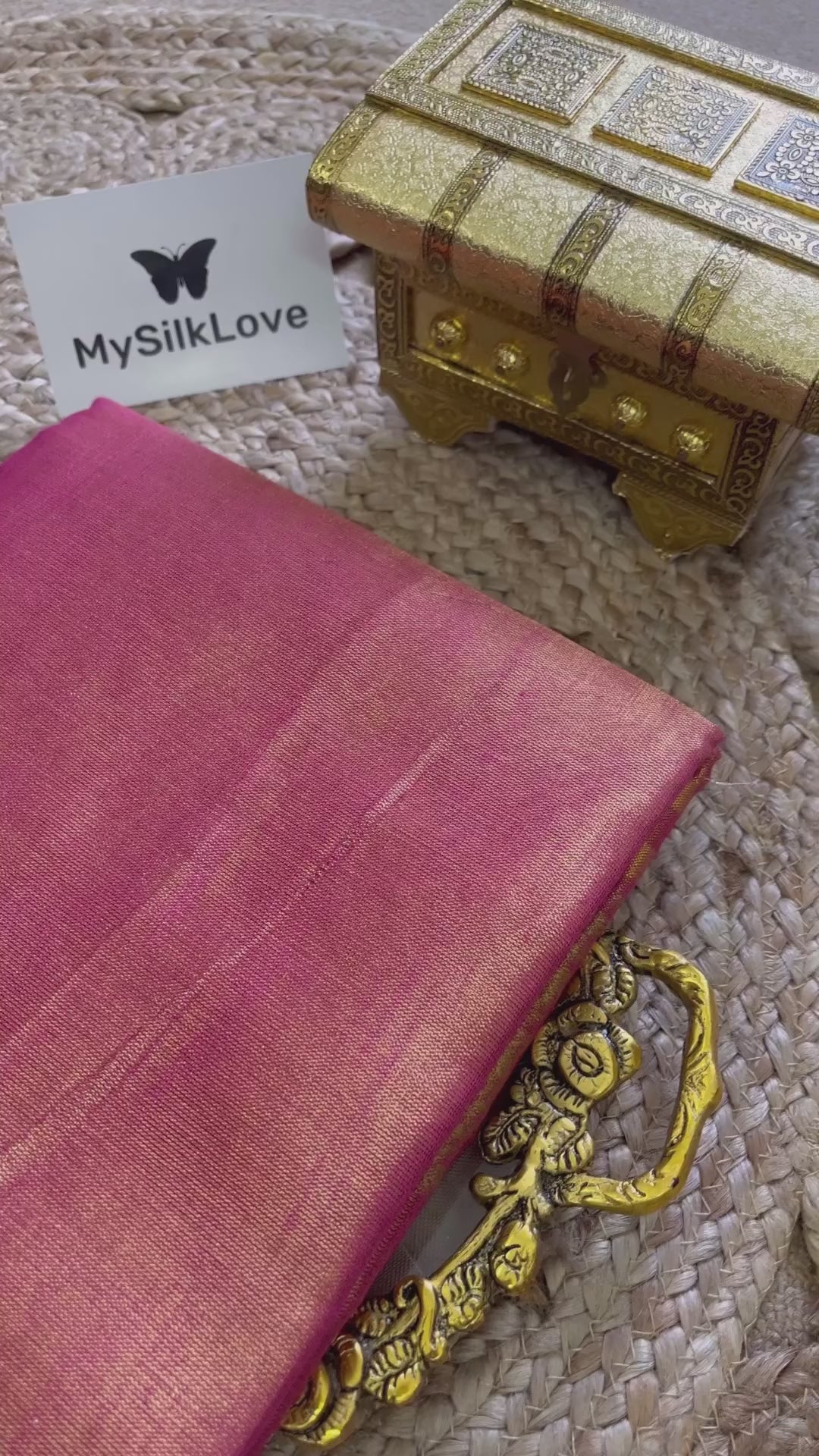 Buy MySilkLove Sepia Brown Zari Handloom Banarasi Tissue Silk Saree Online