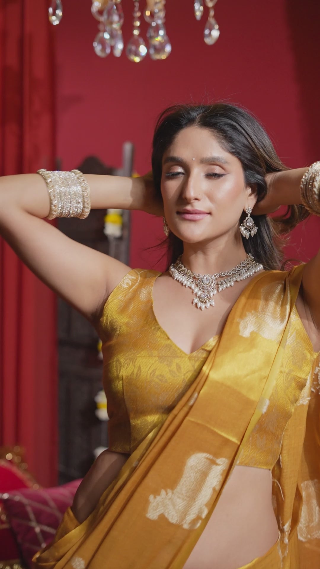 Buy MySilkLove Jonquil Yellow Handloom Tissue Saree Online