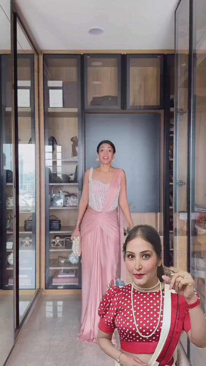 Buy MySilkLove Barn Red and White Printed Satin Crepe Silk Saree Online