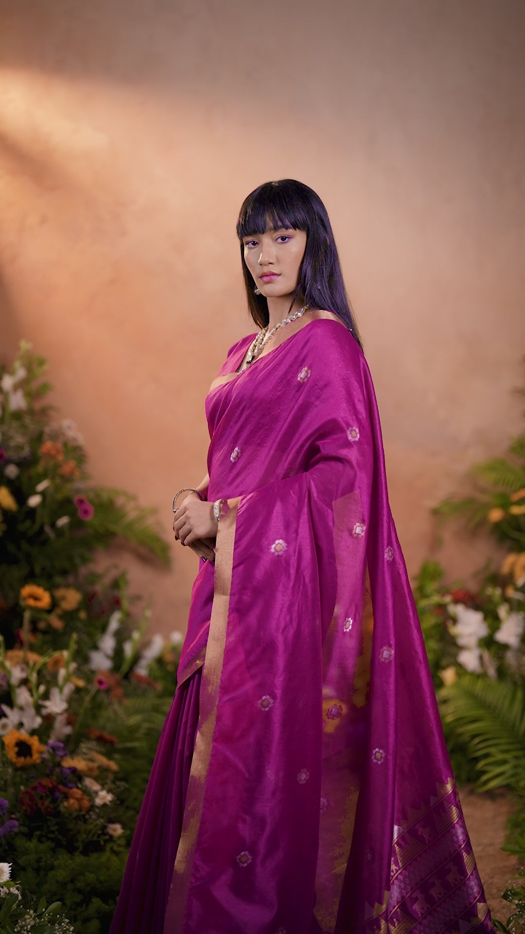 Buy MySilkLove Sangria Purple Tussar Handloom Silk Saree Online