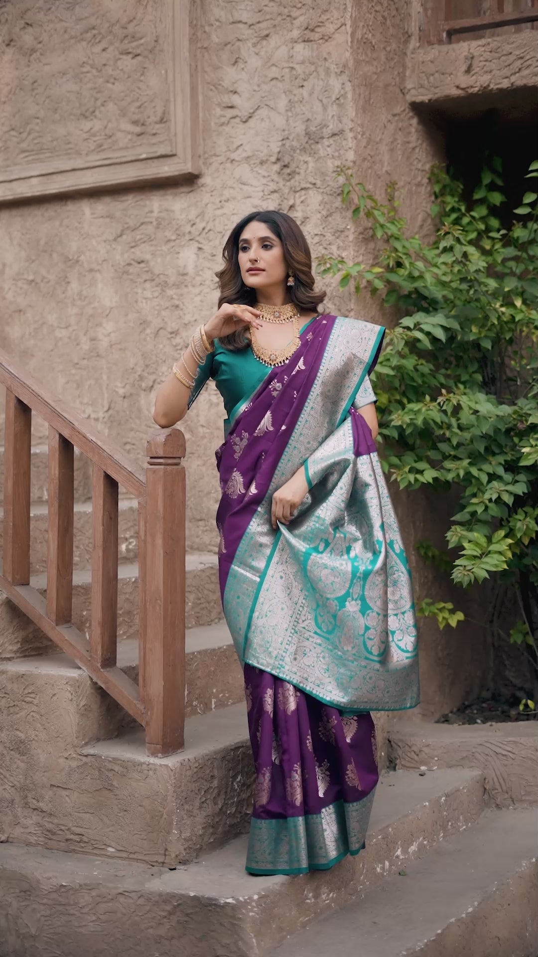 Buy MySilkLove Heliotrope Purple Woven Banarasi Soft Silk Saree Online